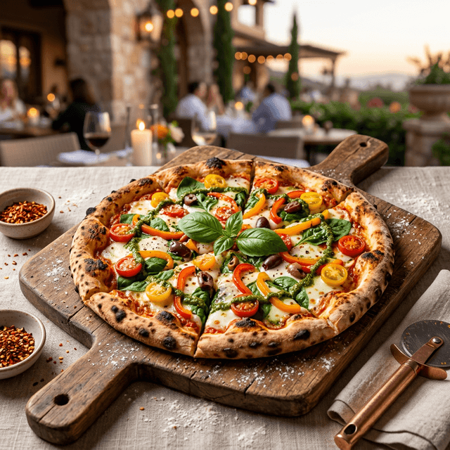 Gourmet Veg Pizza at Empyrean Lake Resort
